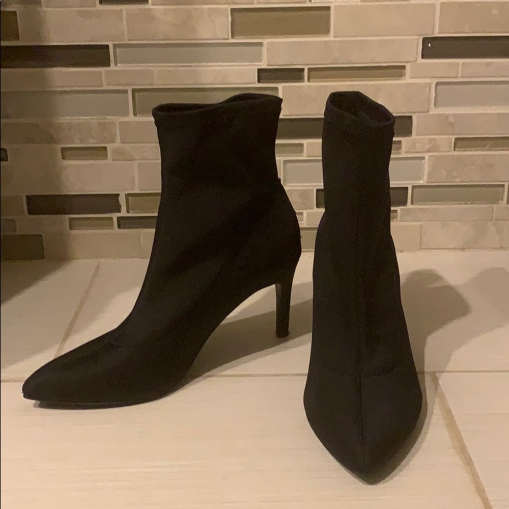 Black sock style heels